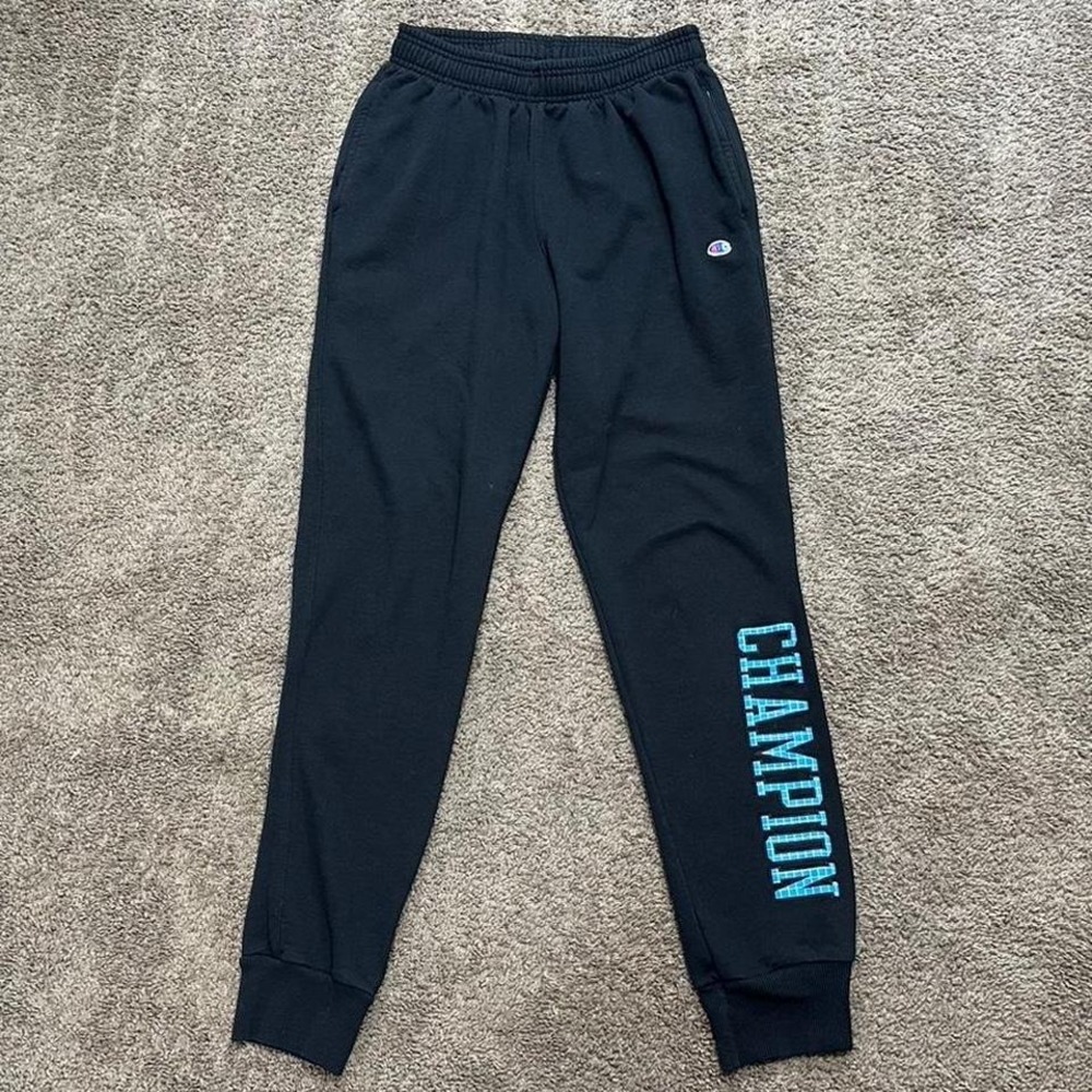 Champion Powerblend hoodie and Joggers tracksuit set black light blue 
Mens Sz M - Picture 7 of 8
